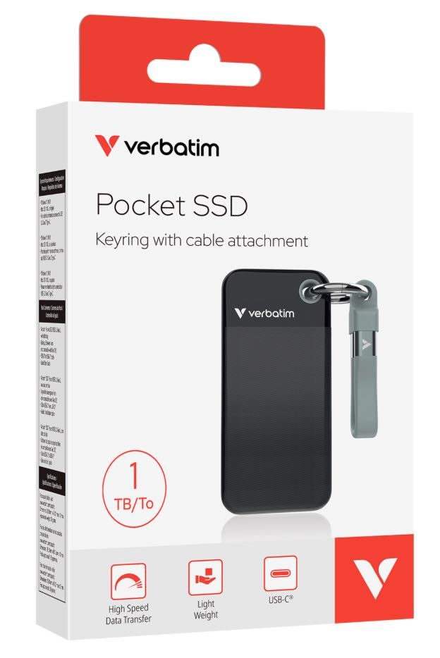 Твердотельный накопитель Verbatim Pocket SSD 1 ТБ Черный/серый