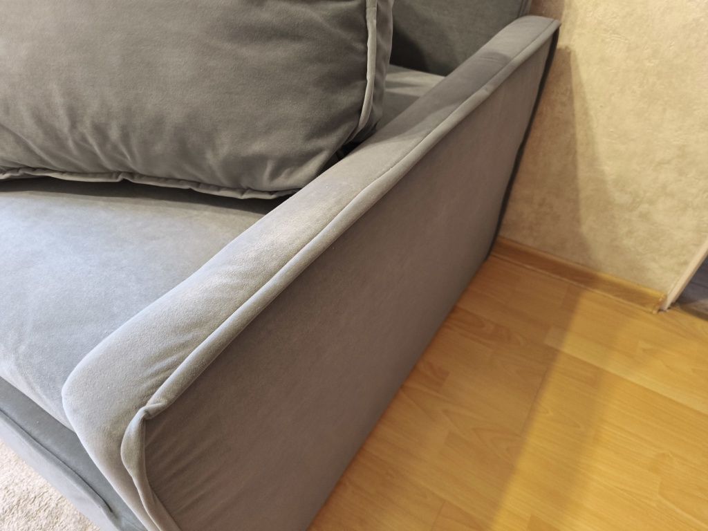 Łóżko 210x110 ,popielate, materiał welurowy