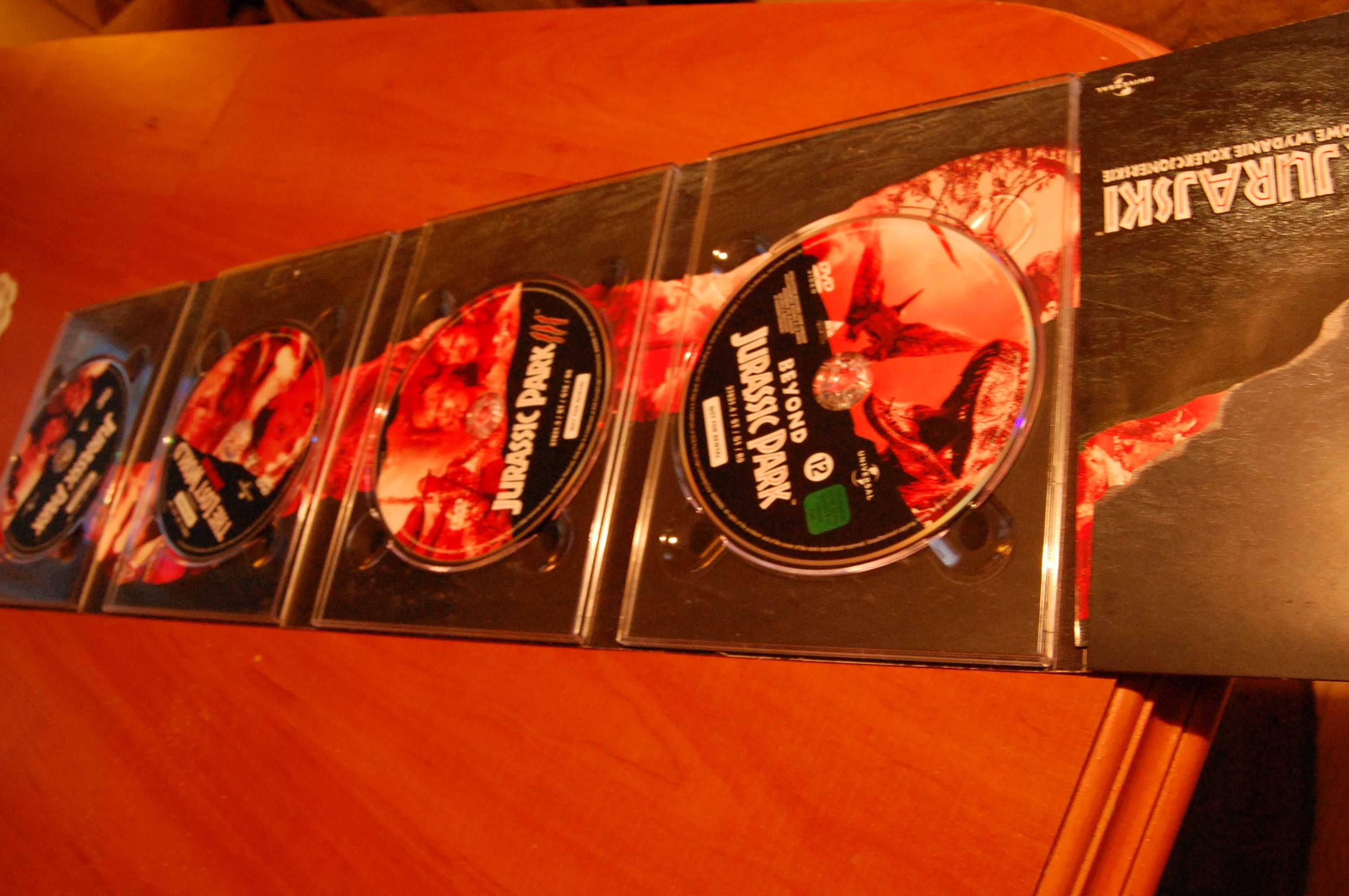Kolekcja Jurassic Park.Park Jurajski.4 filmy DVD.Wersja kolekcjonerska