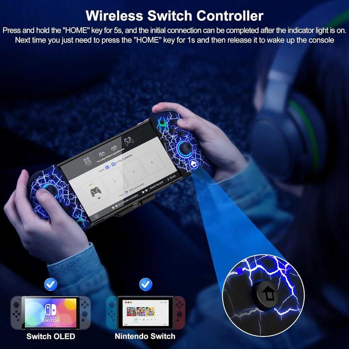 Gamepad JC200 z efektem Halla do konsol Nintendo Switch/OLED