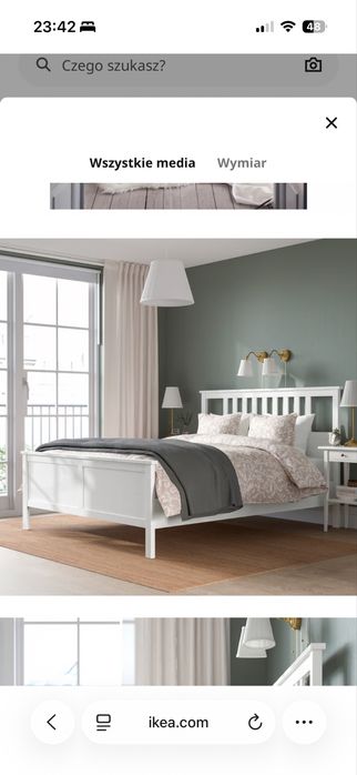 Łóżko ikea hemnes białe 160 x 200 z materacem komplet