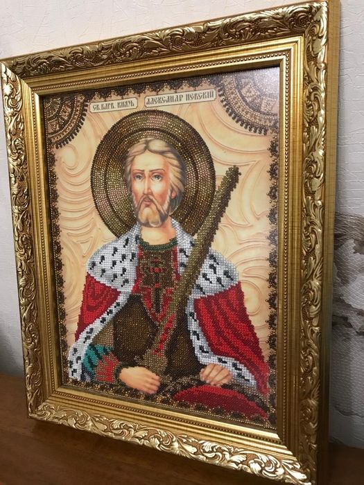 Вышивка бисером Александр Невский