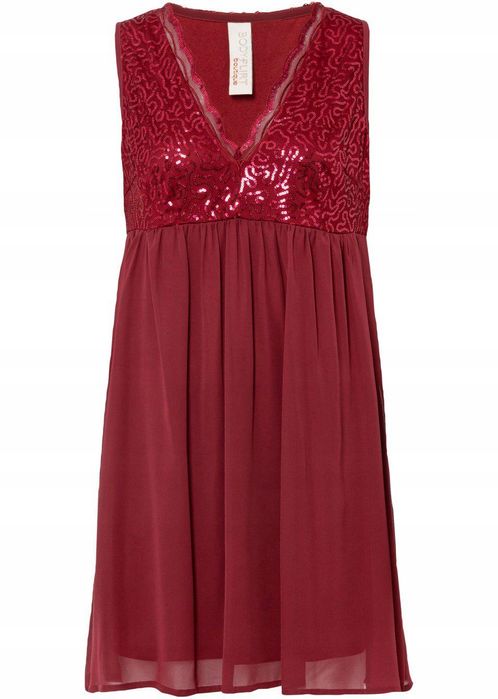 B.P.C bordowa sukienka z cekinami ^38