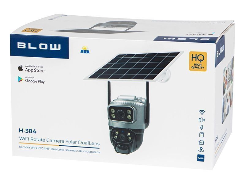 Zewnętrzna kamera BLOW WiFi PTZ 4MP H-384 DualLens + solar 78-668#
