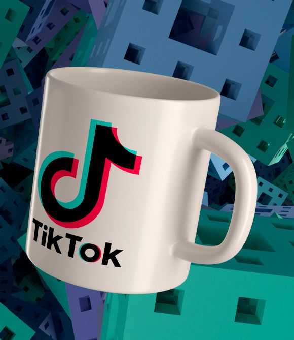 Caneca TIK TOK - Cerâmica branca