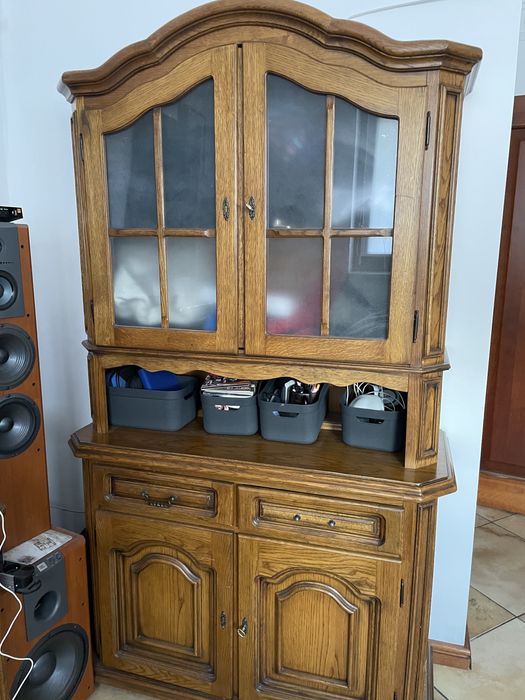 Tylko góra dębowa witryna przeszklona 110cm x  190cm  głębokosc 45 c