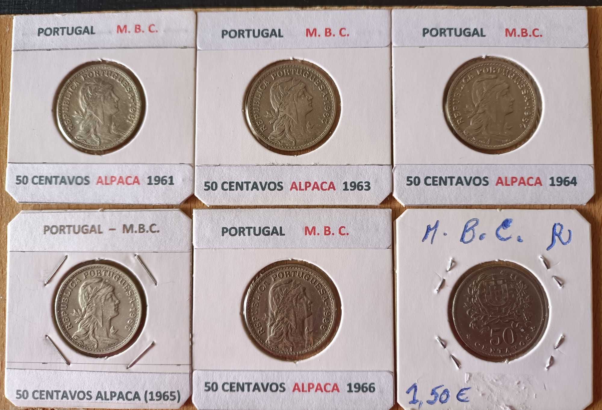 Moedas da Segunda  República Portuguesa ( 50 Centavos Alpaca )"