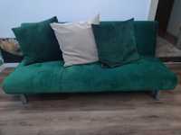 Sofá cama com 2 cadeiras iguais veludo verde