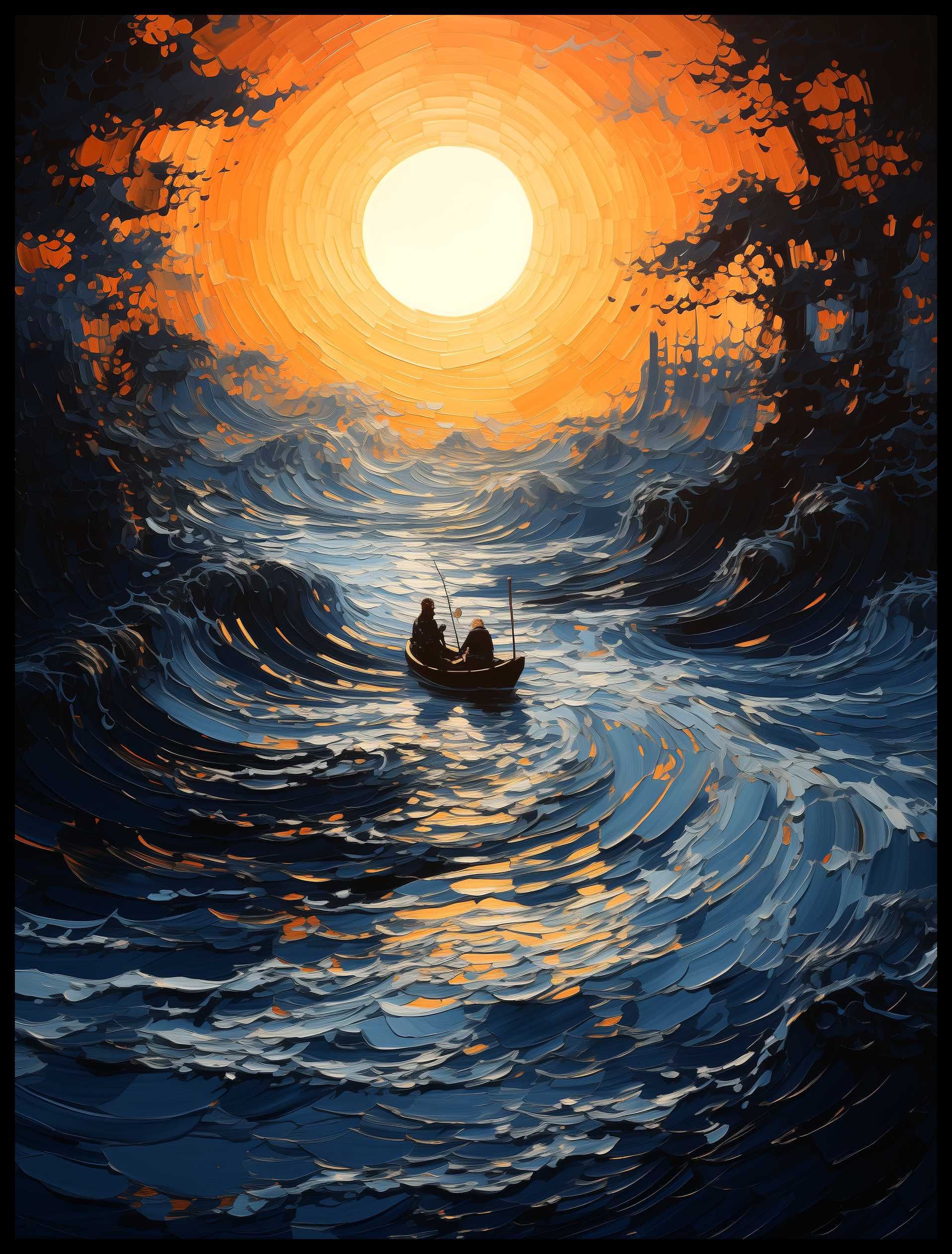 Plakat na Ścianę Obraz Jezioro Rzeka Zachód Słońca 50x70 cm Premium