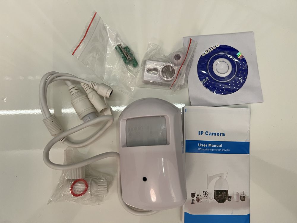 Ukryta kamera szpiegowska IP 5Mpx w czujce ruchu PIR - WiFi, PoE Onvif