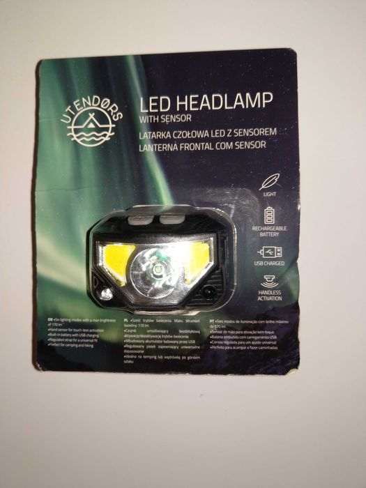 Czołówka latarka czołowa akumulatorowa USB LED 170lm