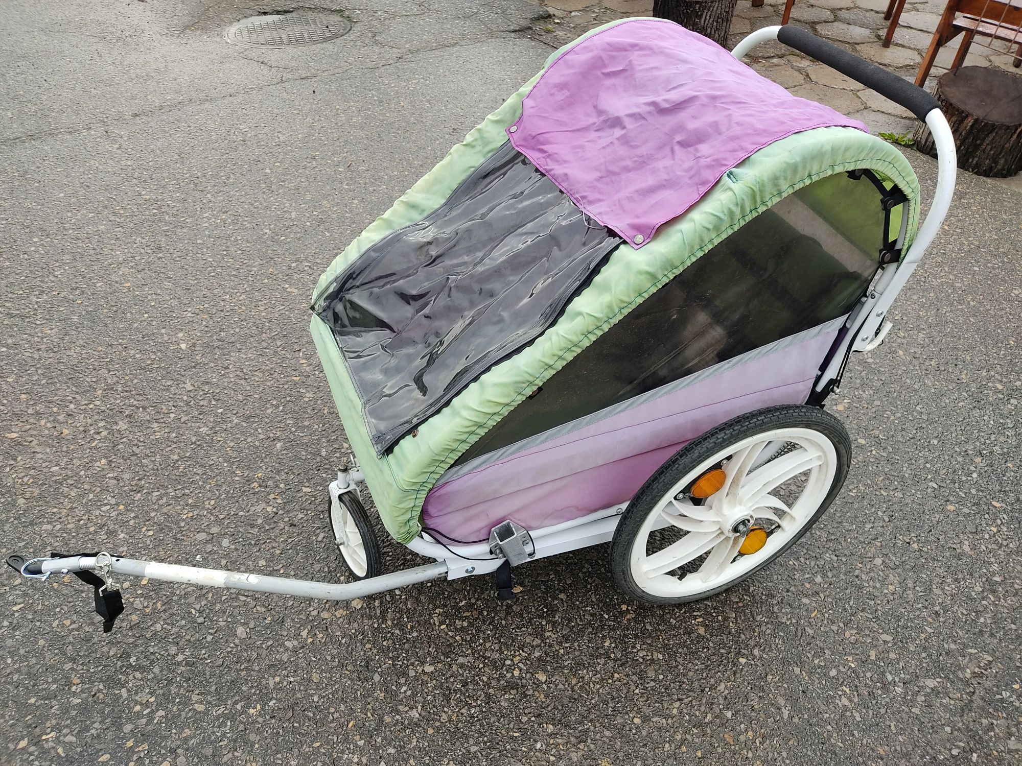 Przyczepka rowerowa dla psa wózek 2w1 riksza Orby amortyzacja