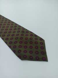 Paolo Da Ponte zielony jedwabny krawat w kwiaty pa09