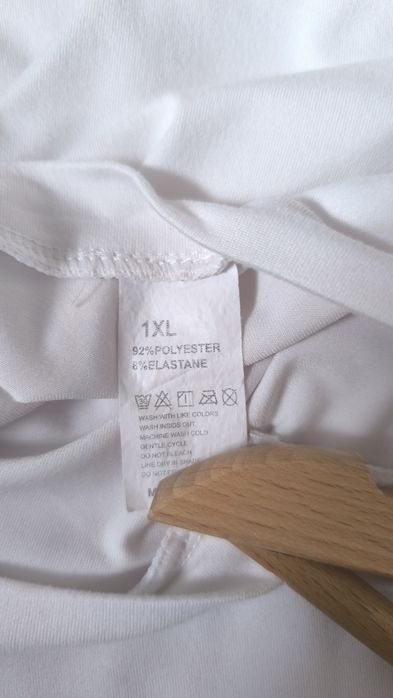 Bluzka damska XL 42 biała krótki rękaw t-shirt damski elegancka