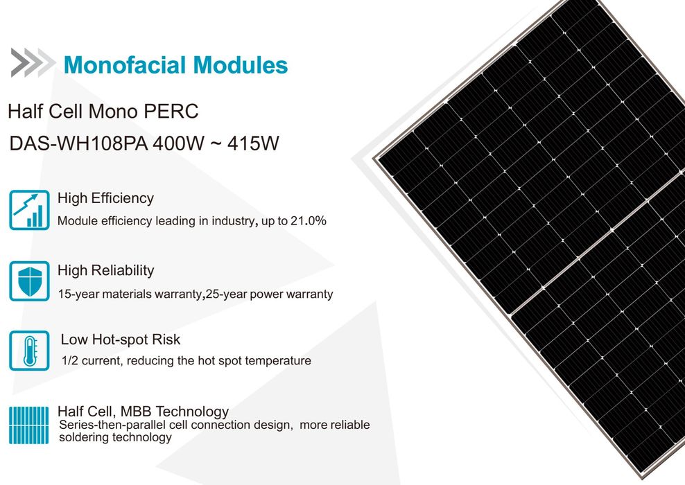 Panel PV DAS SOLAR 410W SILVER HalfCut - 199 zł/ szt brutto z VAT