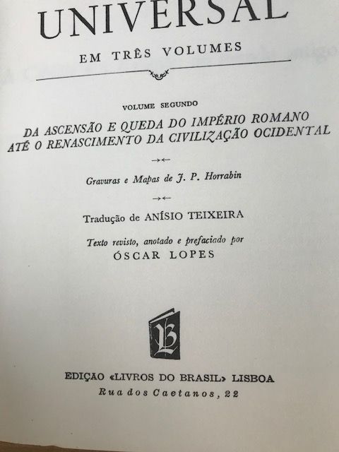 Historia Universal em 3 volumes