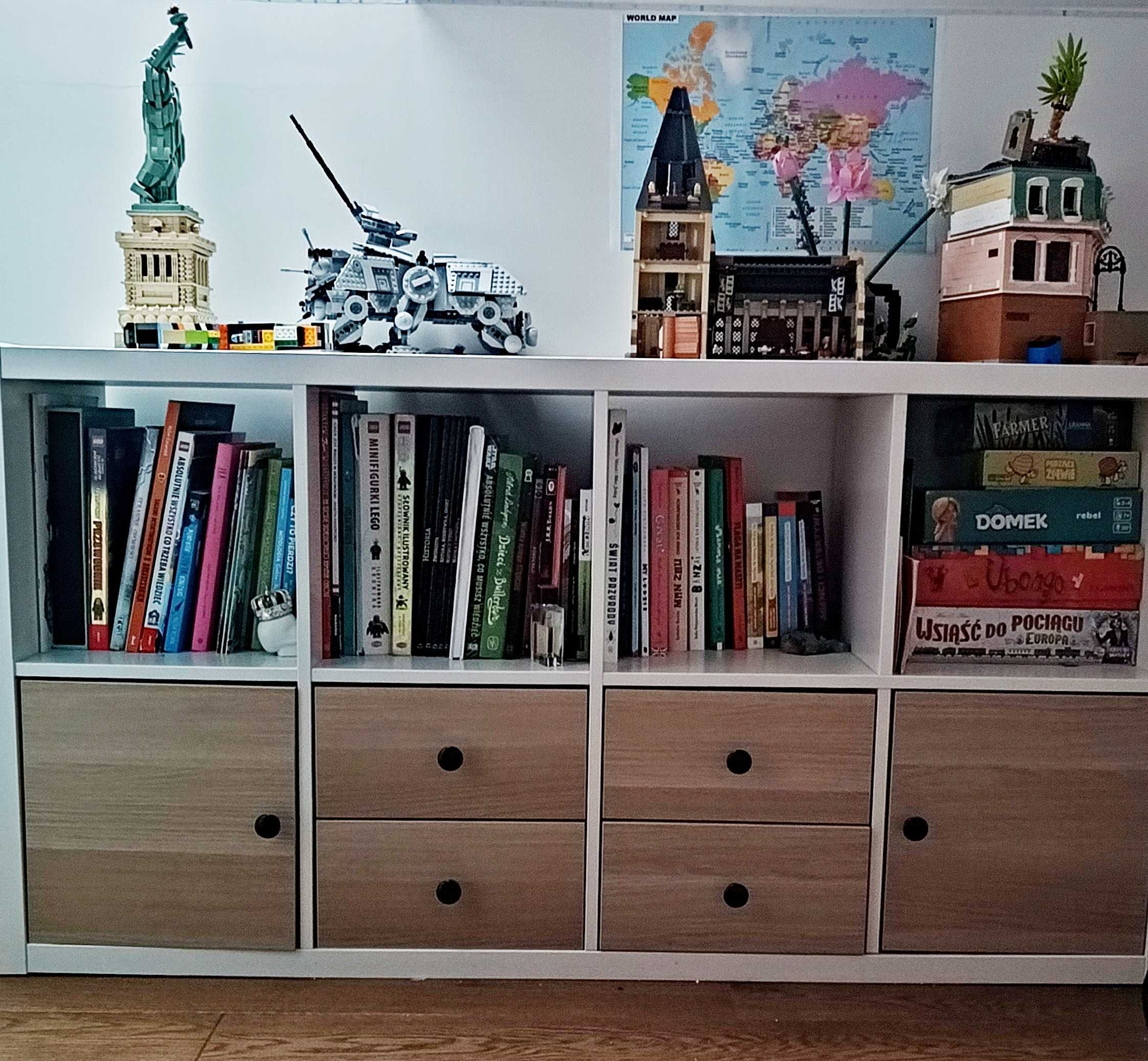 Kallax regał z szufladkami i zamykanymi półkami, IKEA