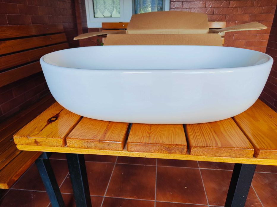 Umywalka łazienkowa biała INVENA 600x420x145 mm NOWA