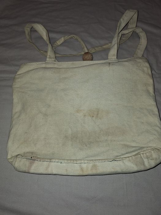 Beżowa materiałowa torba torebka na ramię