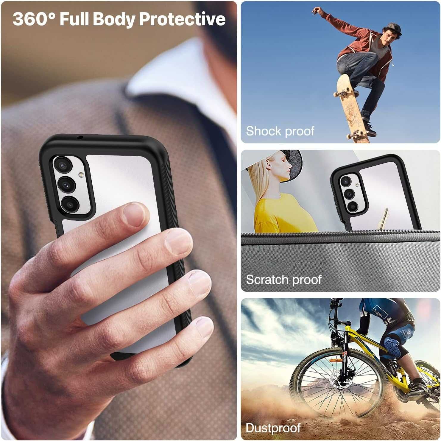 CENHUFO etui do Samsung Galaxy A14 4G/ 5G etui pancerne 360 mocne