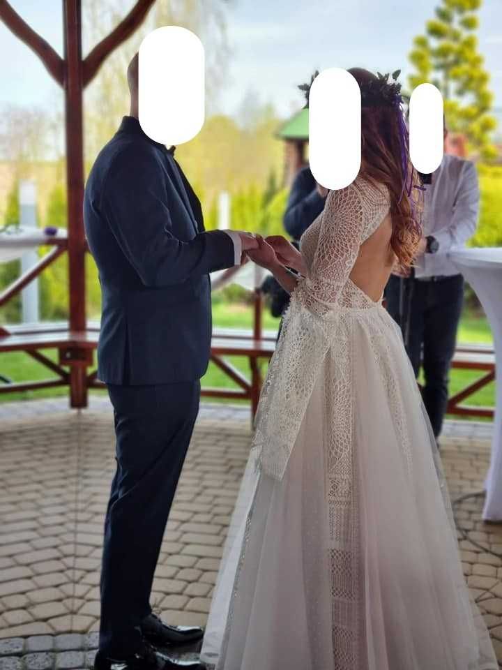 Suknia ślubna w stylu BOHO, S (36,38)