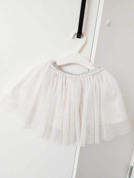 Spódniczka tiulowa świąteczna w srebrne gwiazdki 74