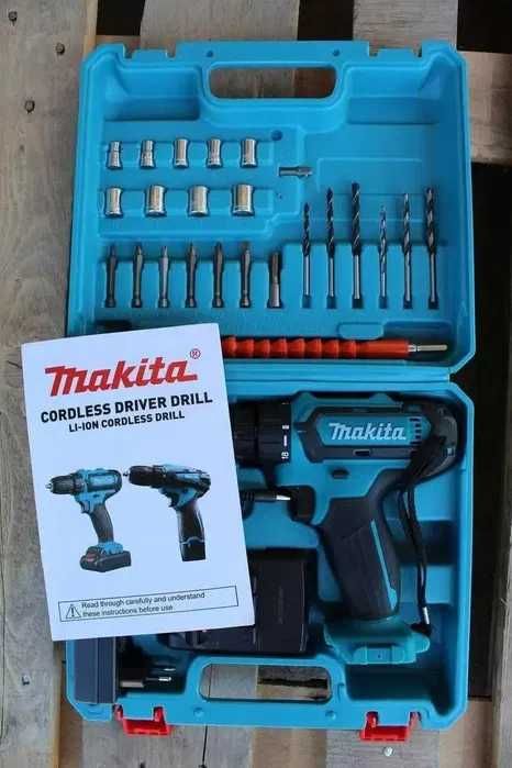 ‼️Аккумуляторный шуруповерт Makita 24в с патроном и набором бит макита