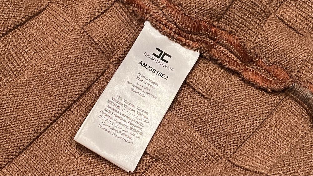 Elisabetta Franchi dzianinowa logowana sukienka oryginalna XS S