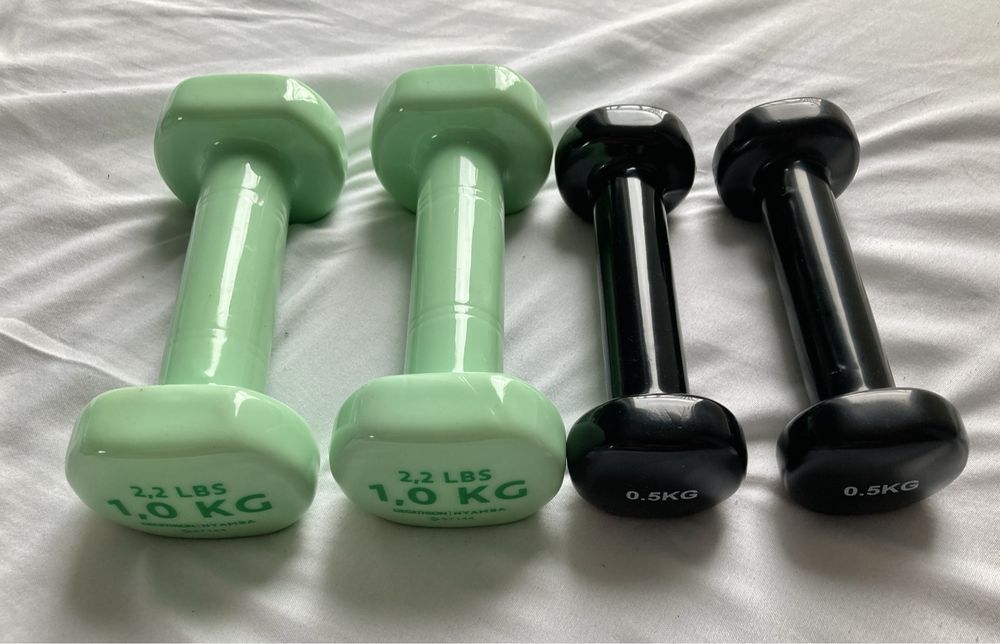 Hantle fitness 2x 1 kg i 2x 0.5 kg Decathlon