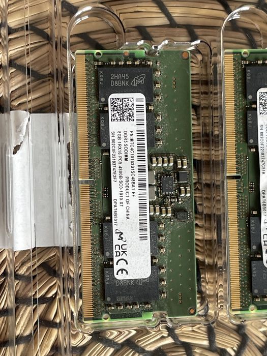 Pamięć RAM 2x8GB (16GB) DDR5 SODIMM Micron PC5 4800 z laptopa ROG Asus