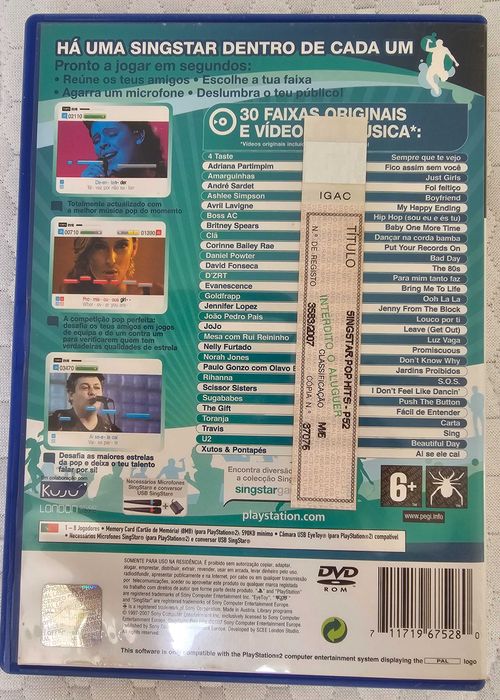 Singstar Pop Hits para PS2