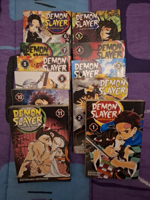 Manga demon slayer livros 1 ao 11 em inglês