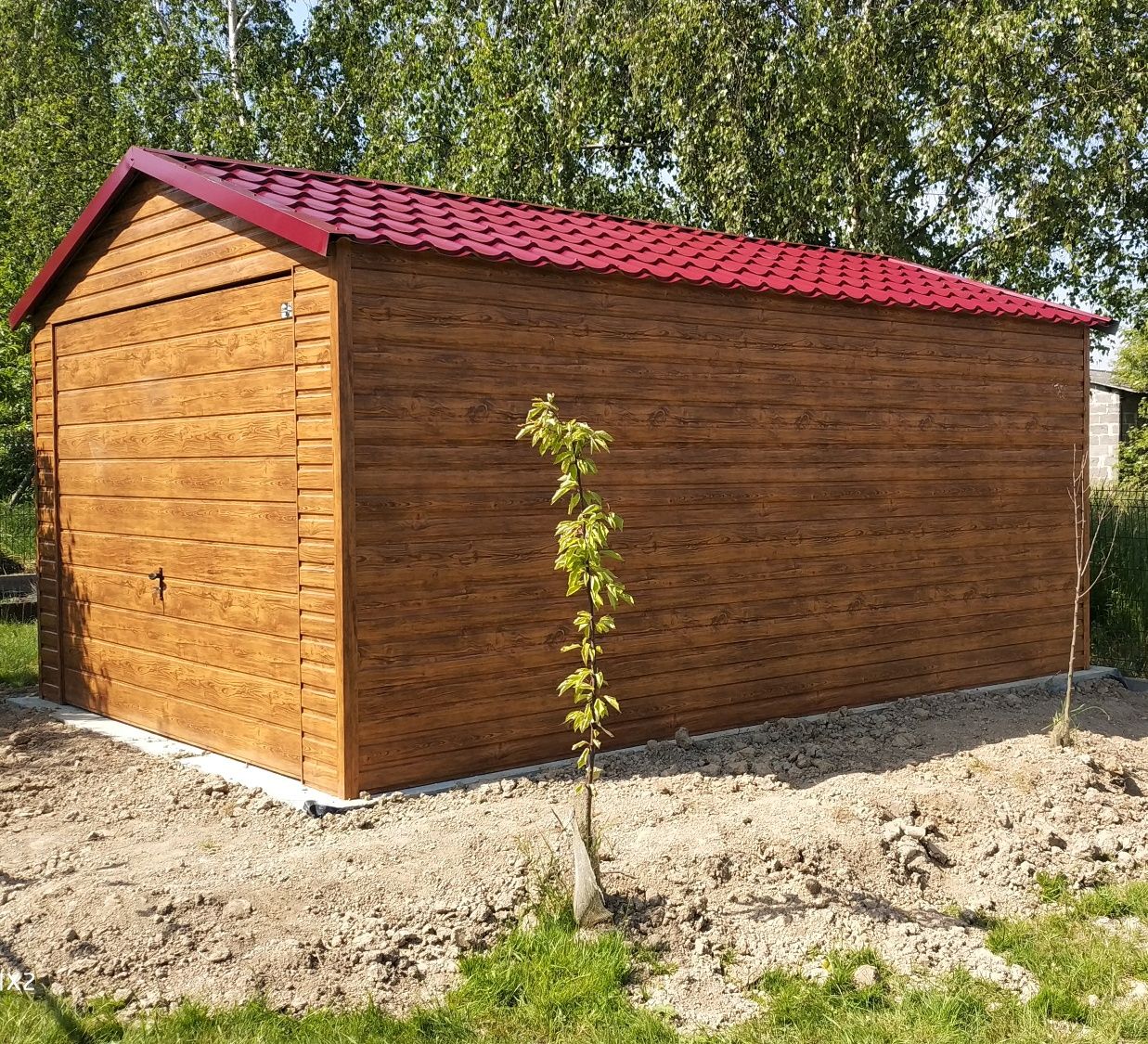 Garaż blaszany drewnopodobny 3x5 profil solidny 3,5x5 3,5x6 4x5 4x6