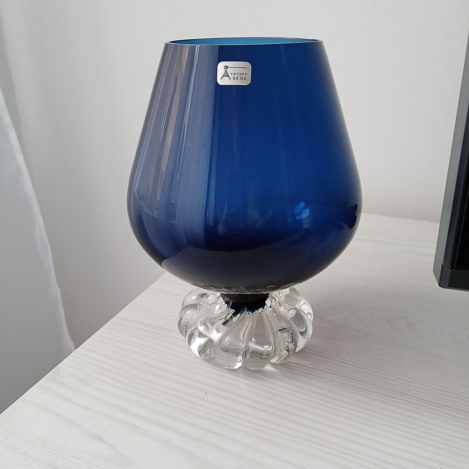 Vintage , wazon Aseda Szwecja. Kobaltowy.