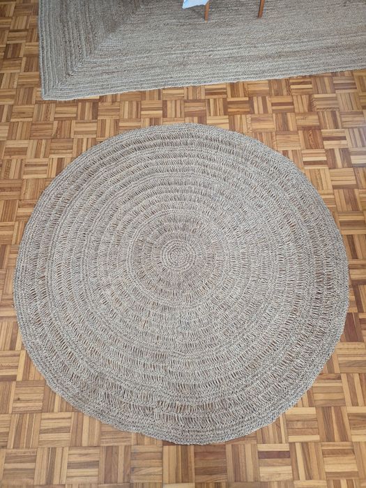 Tapete redondo de palha natural D 150cm