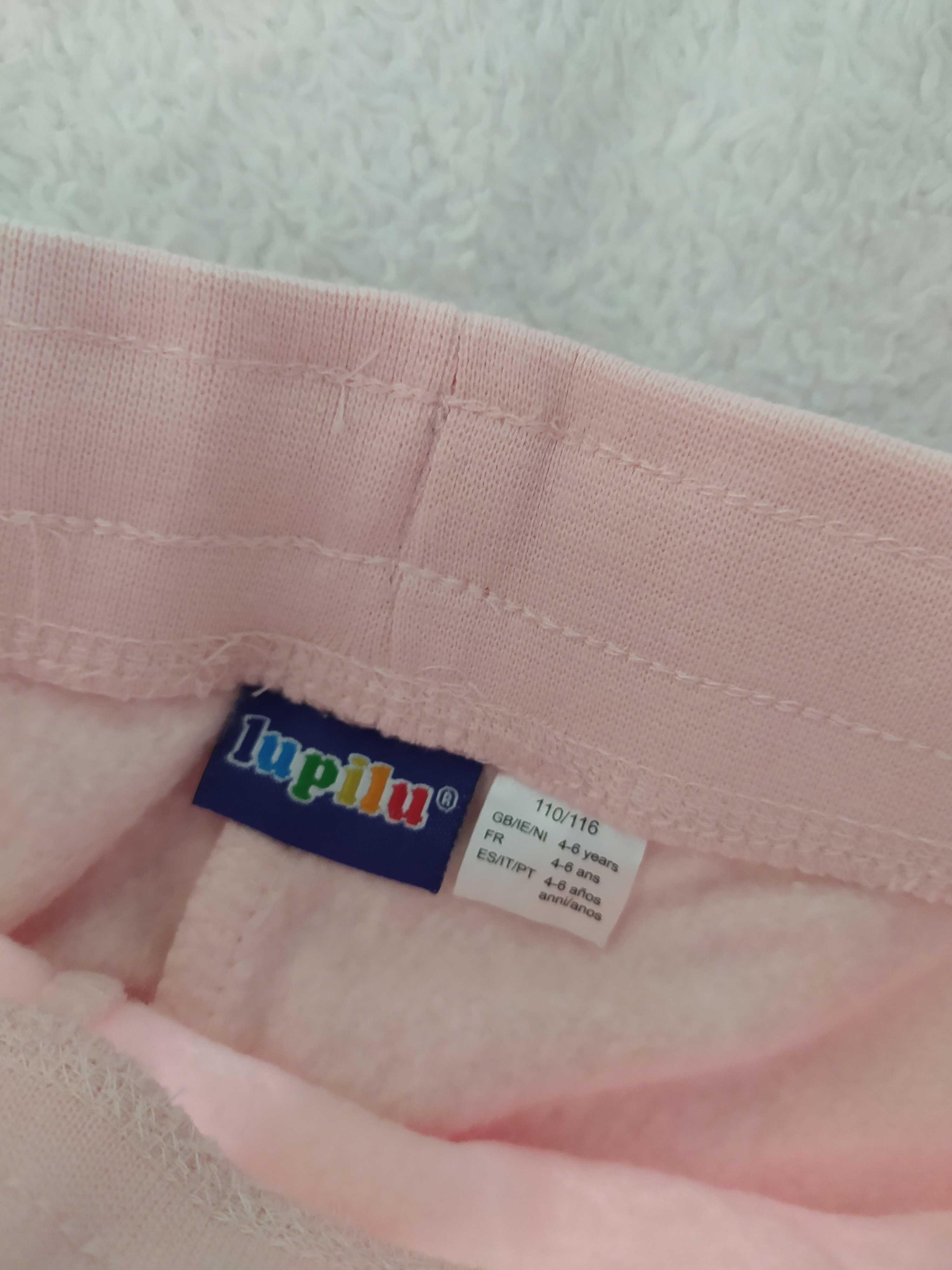 Śliczne spodnie dresowe, pudrowy róż 110/116 Lupilu