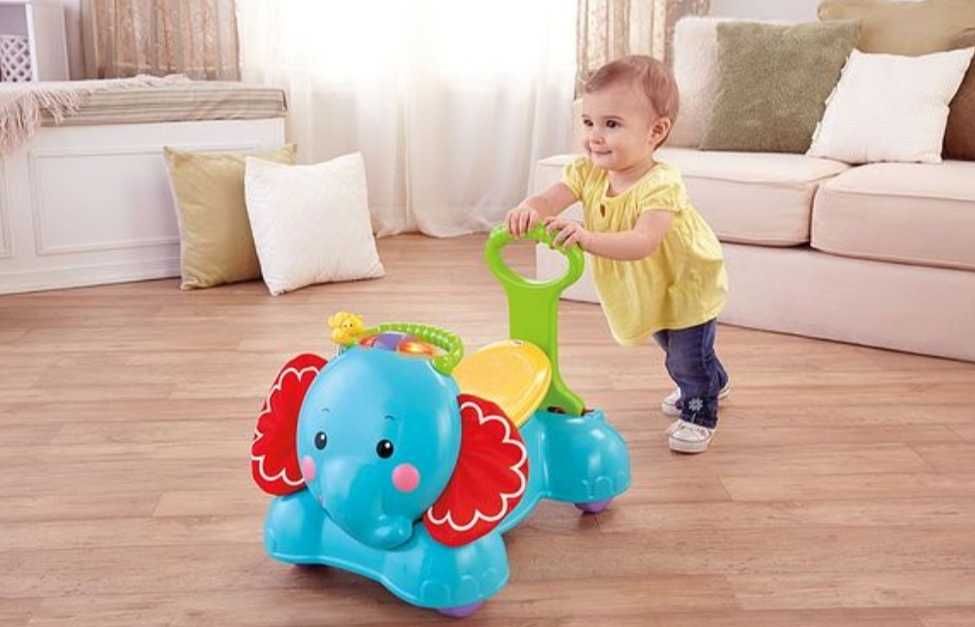 Skoczek, jeździk, pchacz, słonik, Fisher Price