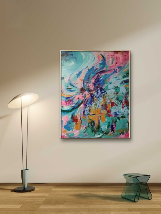 Abstrakcyjny obraz ręcznie malowany 40x50 cm