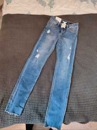 Spodnie jeans rurki skinny regular waist h&m s nowe