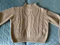 Pepco beżowy sweter 158 164 z półgolfem pleciony