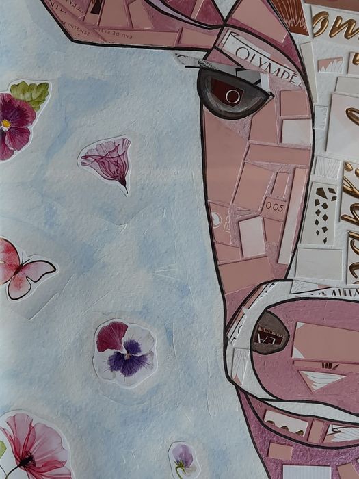 Картина колаж коллаж Телец тілець mixed media