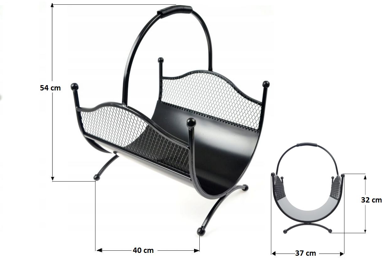 Kosz, Stojak  Na Drewno 121 Czarny