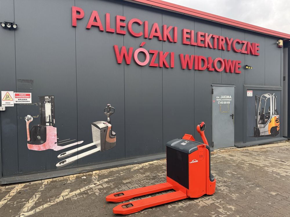 Paleciak elektryczny Linde z wagą wózek waga elektroniczna paleciak