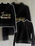 Czarna Welurowa Bluza Juicy Couture Black Label