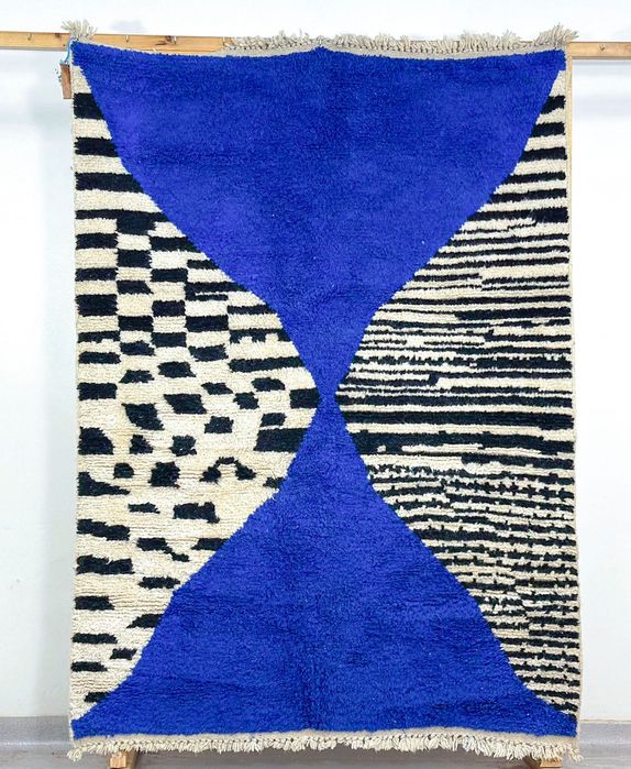 Ręcznie robiony wełniany dywan berberyjski MAROKO Design vintage loft