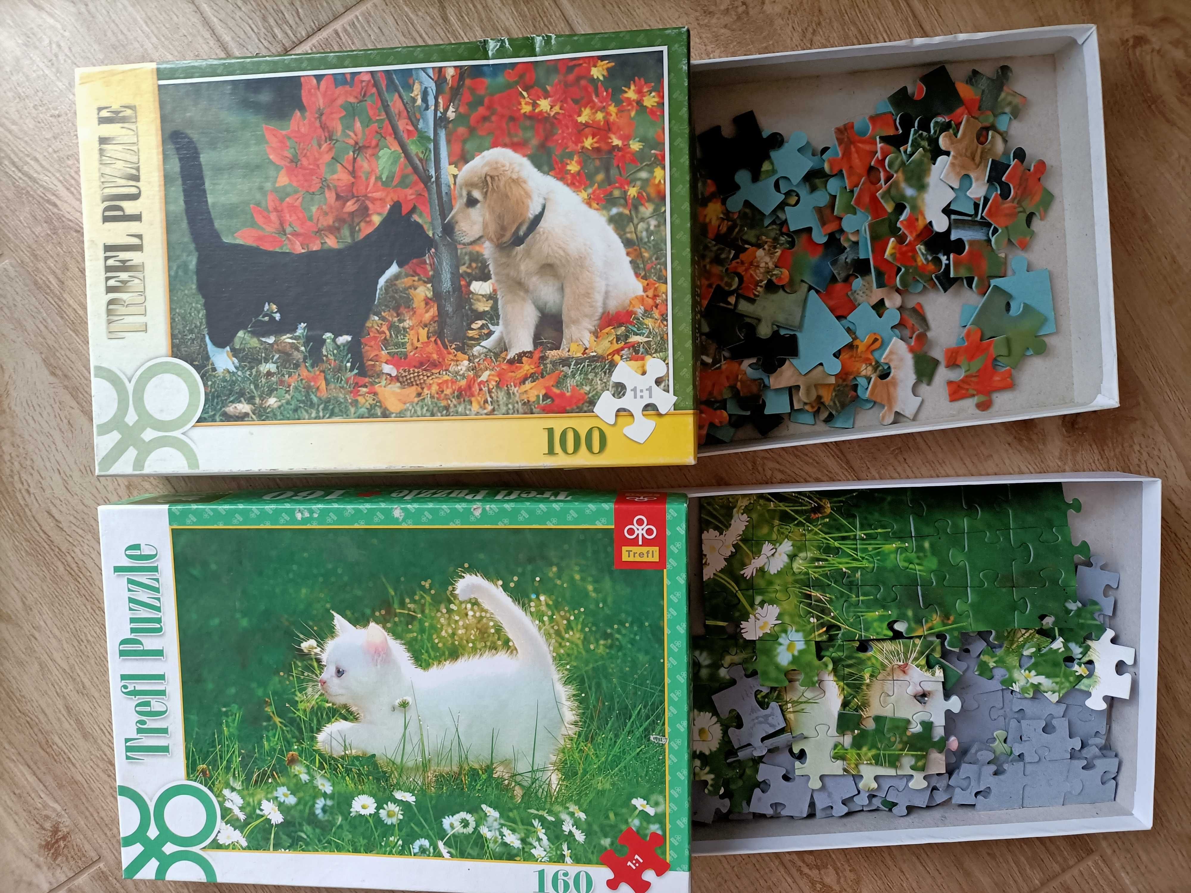 Puzzle dla dzieci kot i pies