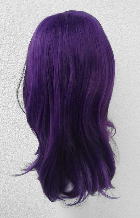 Fioletowa peruka cieniowana z przedziałkiem wig cosplay