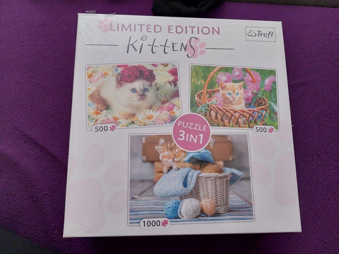 Puzzle 3w1 kotki nowe