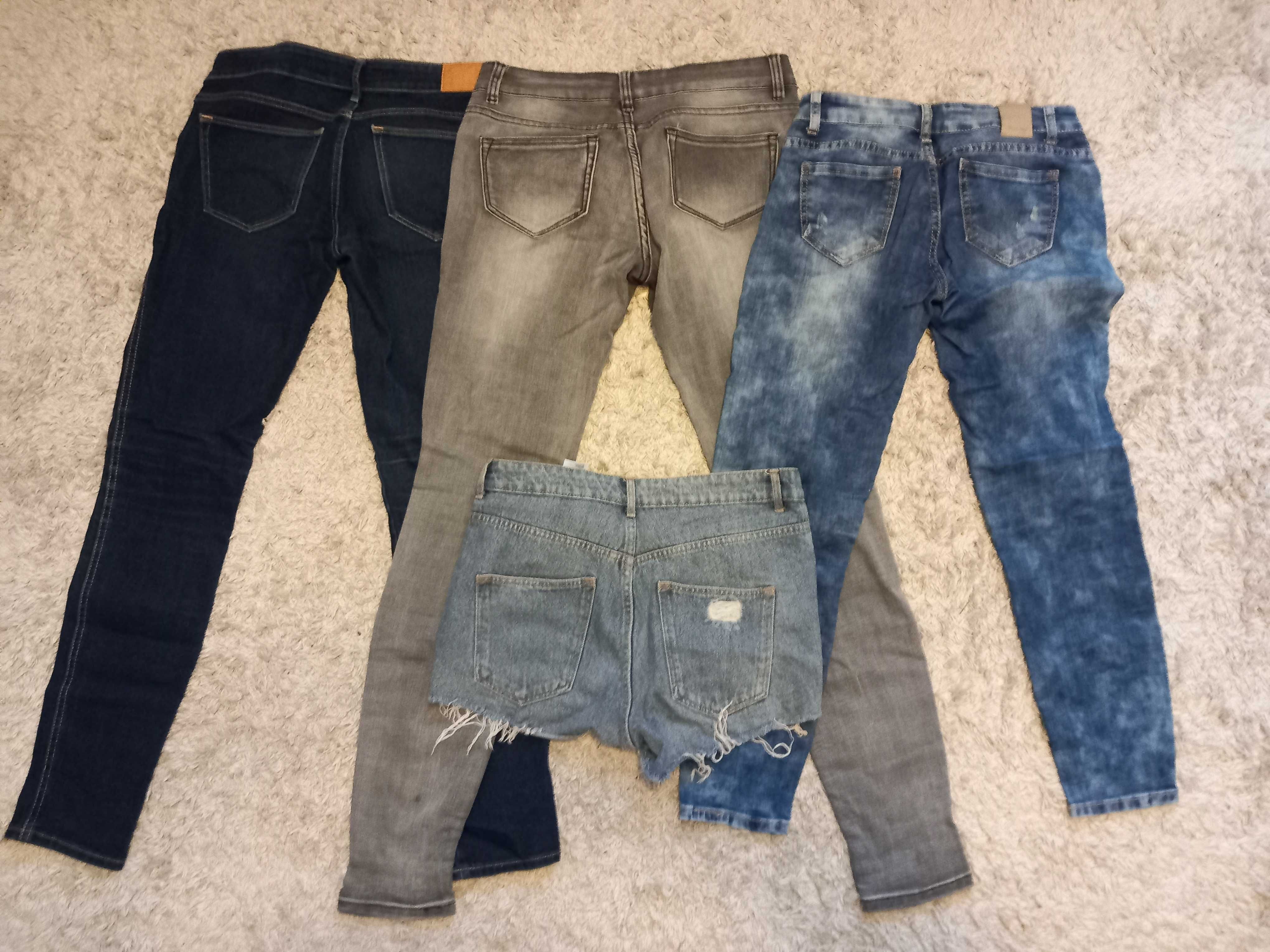 Spodnie rurki jeans dziewczęce nastolatka pakiet 3 + gratis