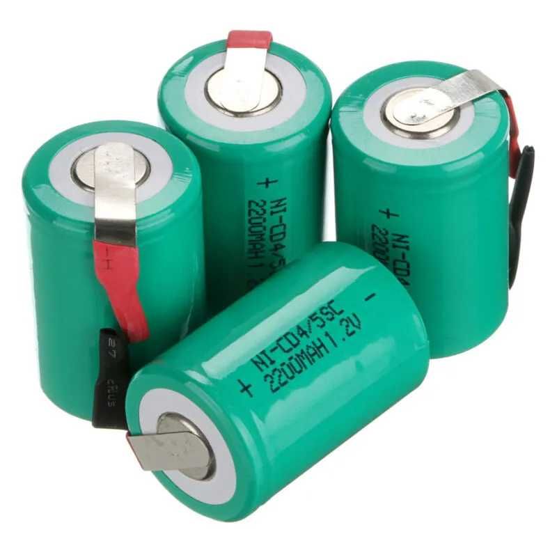 4шт Аккумуляторы Ni-Cd для шуруповертов 4/5 Sub C 1.2V 2200 mAh